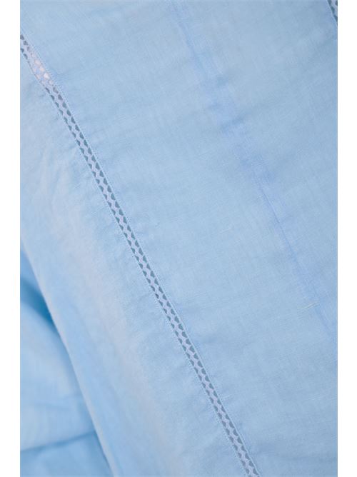 Blusa in lino azzurro Roy Roger's | RND90010CD330569C0027